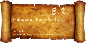 Eckbauer Kornél névjegykártya